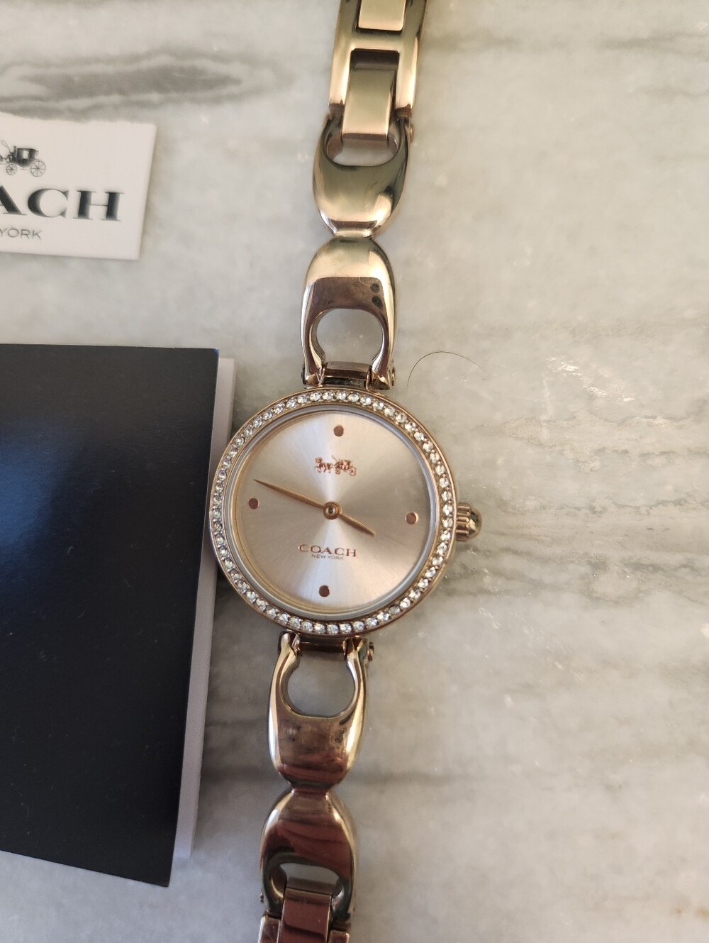 Coach Rose Gold Park Watch With Crystals